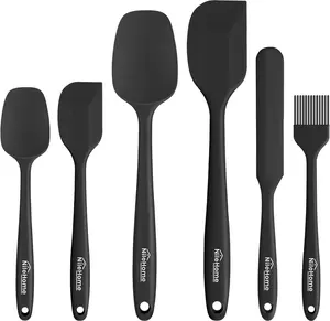 Silicone Spatula Set 6 Pieces Food Grade Kitchen Utensils Heat Resistant BPA-free Rubber Spatula for Scraping Baking Cooking Mixing