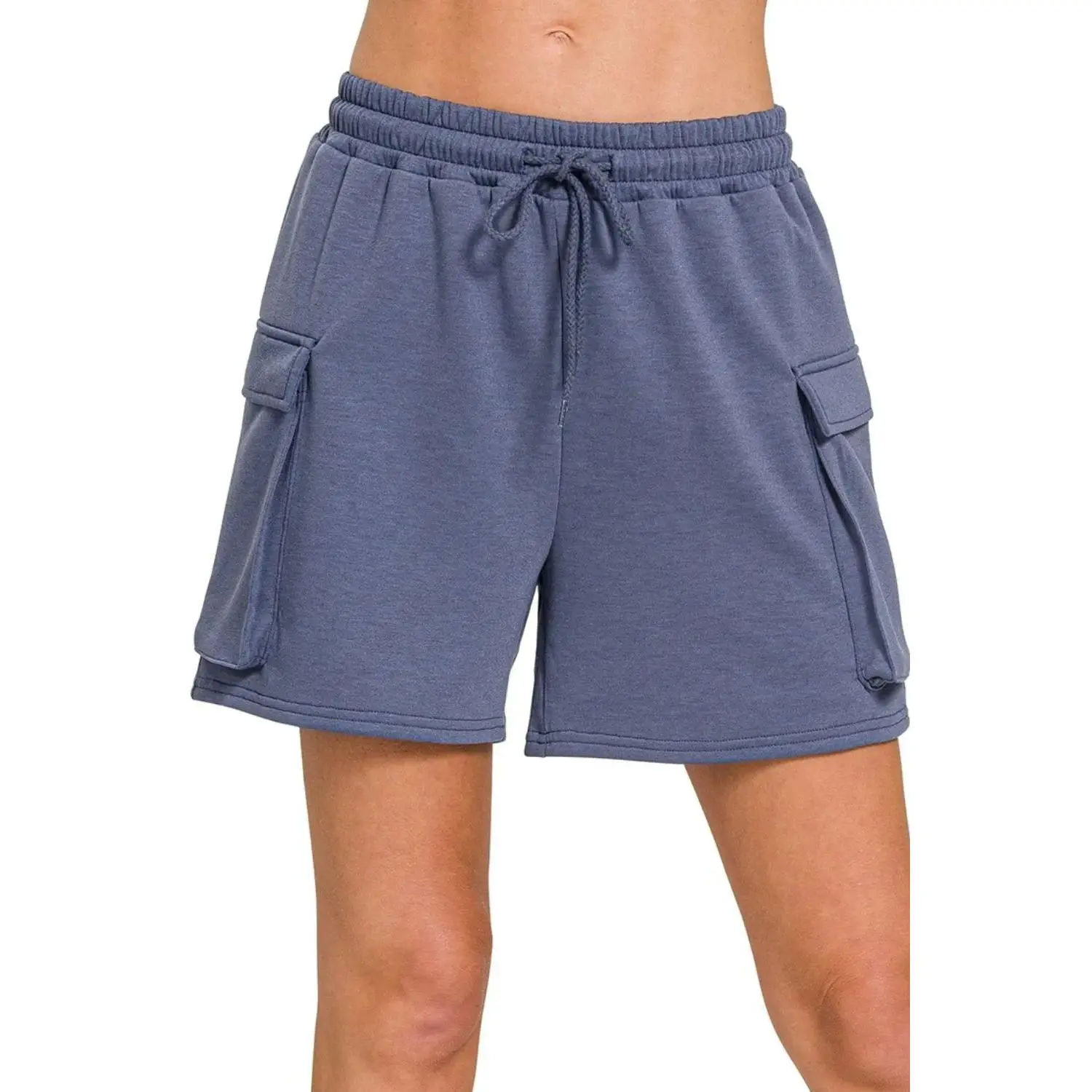Zenana Scuba Thigh Pocket Shorts
