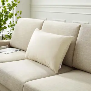 Modway Enhance 24" Lumbar Performance Velvet Throw Pillow in Ivory