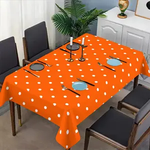 Simple Polka Dot Tablecloth Set, Fabric, Suitable for Dining Tables, Tea Tables, TV Stands, Picnic Mats, Home and Party Use