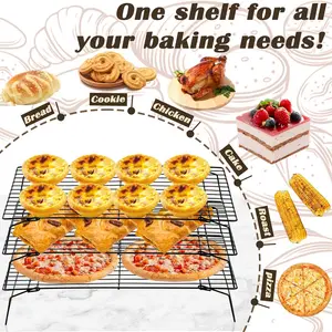 3-layer folding cooling rack, cake tools, baking accessories, biscuit and cake drying rack