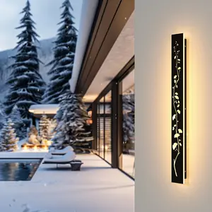 Waterproof Outdoor Wall Sconce | Ginkgo Pattern LED Light | IP65 Rated for Front Door, Garden, Patio & Porch