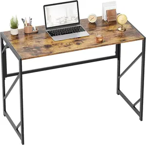 Folding Desk Writing Computer Desk for  Office, No-Assembly Study Office Desk Foldable Table for Small Spaces