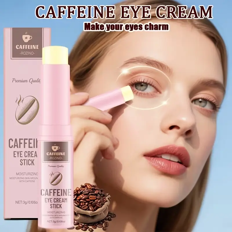 [Four Pack]ROZINO Caffeine Eye Cream Stick - Moisturizing and Restoring Skin Vitality, Eye Brightener and Corrector, 3g #tiktokshopbacktoschool