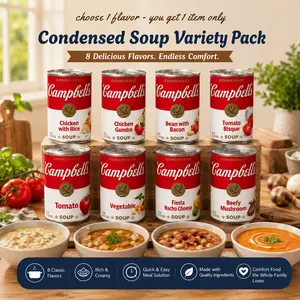 Condensed Soup Variety Pack, Tomato Vegetable Cheese Bean and Chicken Style Pantry Soups, choose 1 flavor - you get 1 item only
