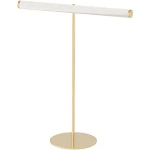 T-Bar Necklace Organizer Stand, Velvet Necklace Bracelet Holder Stand with Metal Base, Hanging Jewelry Display Organizer for Women Girls (Gold 1.6cm thickness tube)