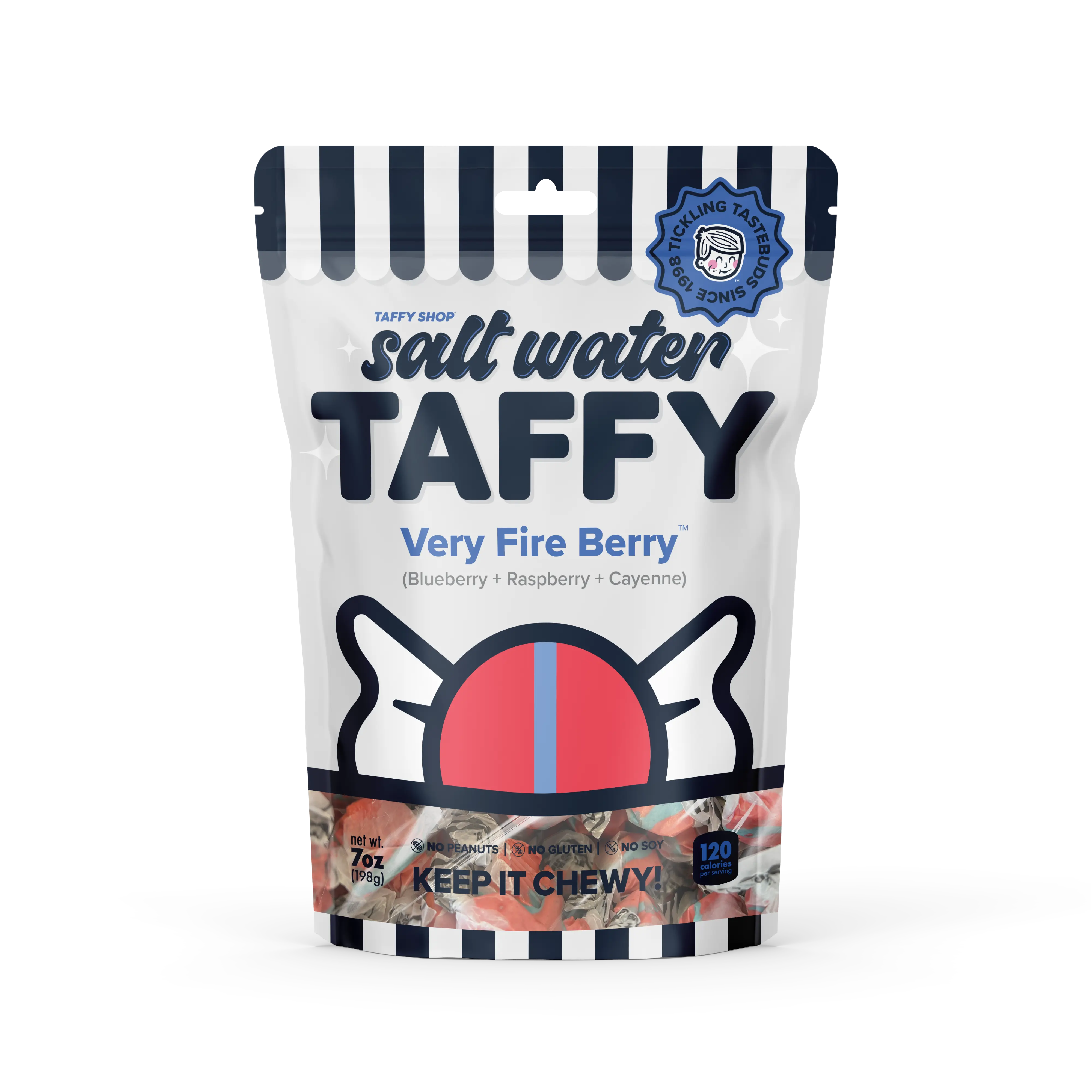 Taffy Shop, Very Fire Berry SPICY Salt Water Taffy - Gourmet Soft, Sweet & Chewy Candy