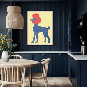 [SALE UP TO 40%] [Unframed] Blue Poodle Wall Art Cute Dog Poster Poodle Print Cute Wall Art Colorful Dog Wall Art