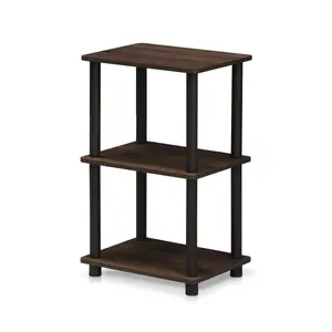 TURN-N-TUBE Storage Shelves, 3-Tier Open Frame Book Shelf, Standing Corner Shelf, Toolless Assembly, Open Shelves, for Organization and Storage, Living Room,