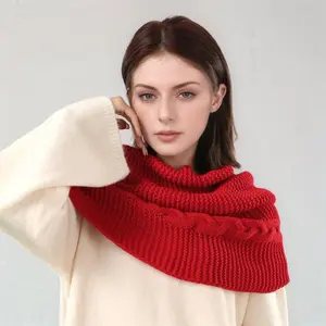Soft Knitted Scarf Hat Neck Warmer Integrated Design For Cold Weather Comfortable Machine Washable Family Use