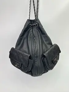 Pre-owned Chanel Leather Backpack Frog DesignD0032