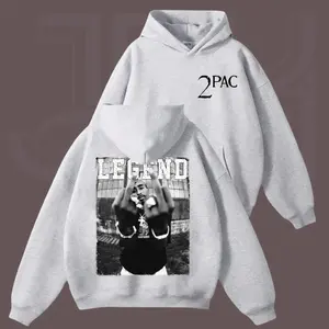 Tupac Shakurr Middle Finger Vintage Style Unisex Hoodie, 90s Hip Hop Legend Graphic T-Shirt, Rap Fan SweatShirt, 2-Sided Print, Full Size Gift for Fans