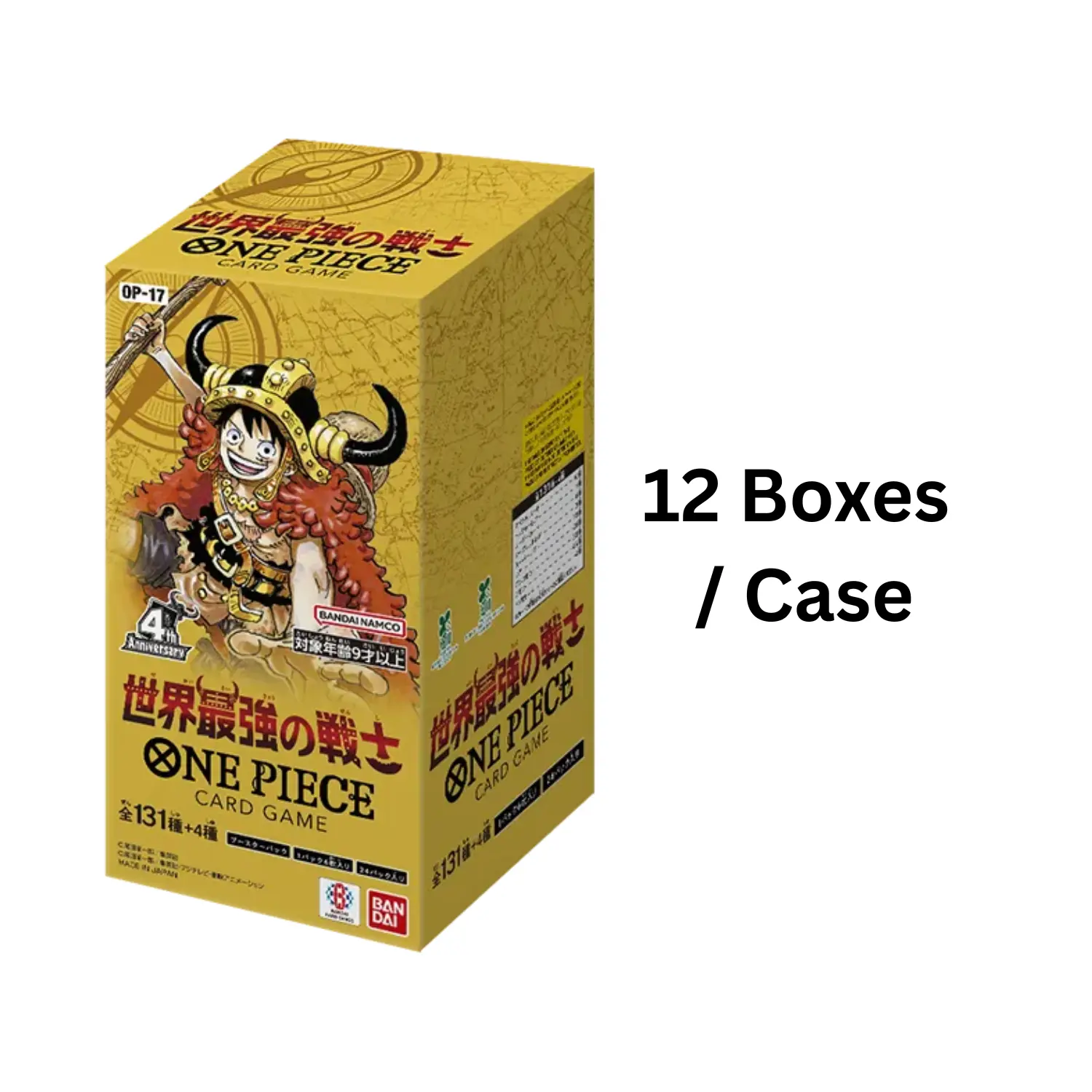 Case One Piece Trading Card Game OP-17 The World's Strongest Warriors Booster Box Japanese Sealed (each case contains 12 boxes)