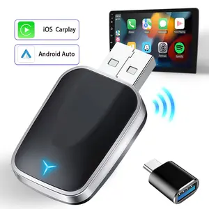 2 in 1 Wireless CarPlay & Android Auto Adapter for Wired Cars,Wireless Apple CarPlay Adapter,Convert Wired to Wireless - Easier Conneectivity Compatibility Stable,Faster,Automotive, Wireless Adapter Dongle