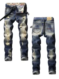 Men's Regular Fit   Ripped Jeans, Fashion Casual Comfy Denim Pants for Daily Outdoor Wear, Mens Bottoms for All Seasons, Jeans Distressed