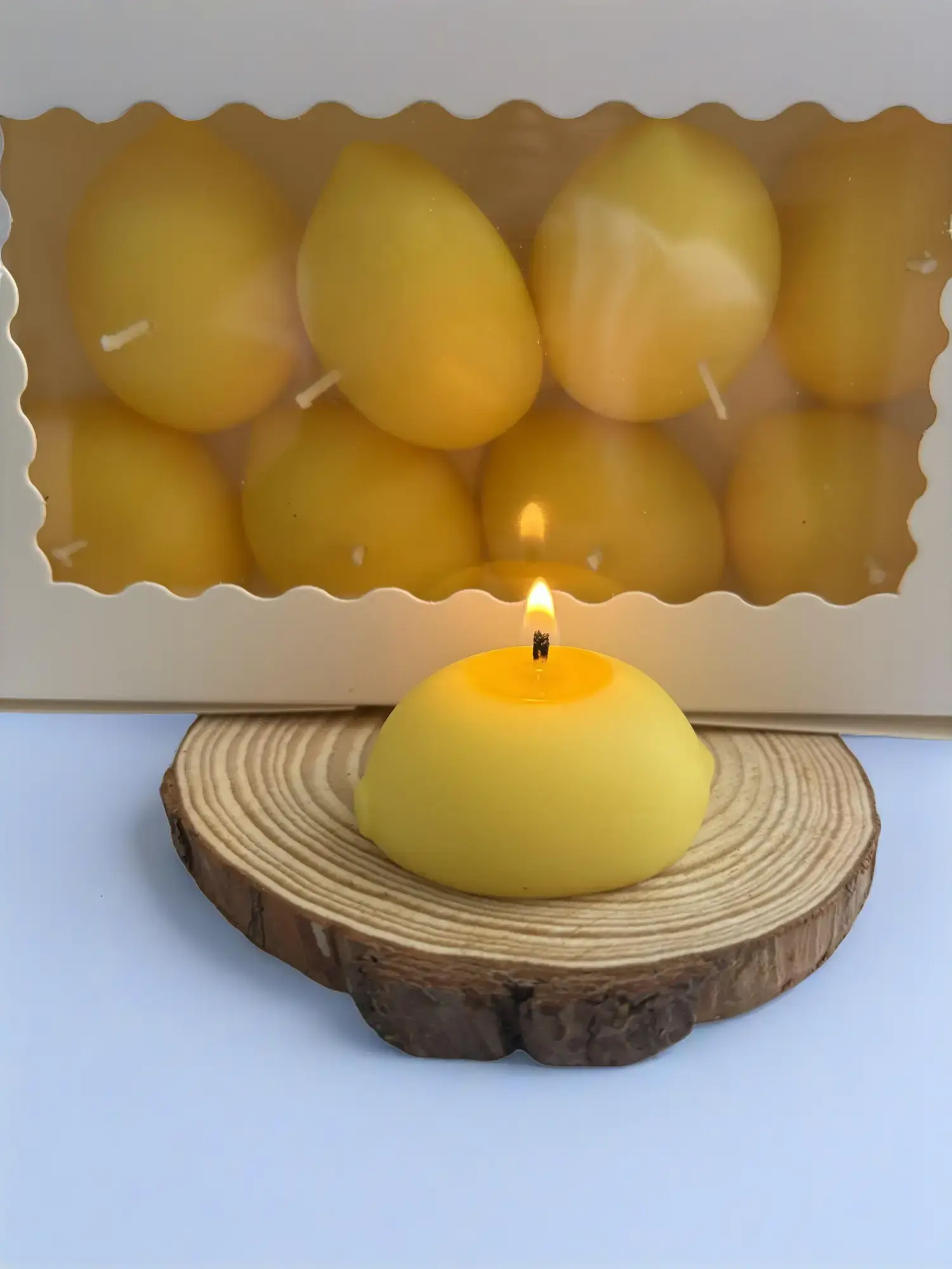 Fresh Lemon Candles. Handmade Decorative Scented Candle set
