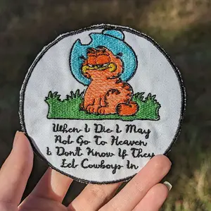 Cowboy Cat Patch [Iron on] - yeehaw accessory - funny cat patch - meme patch