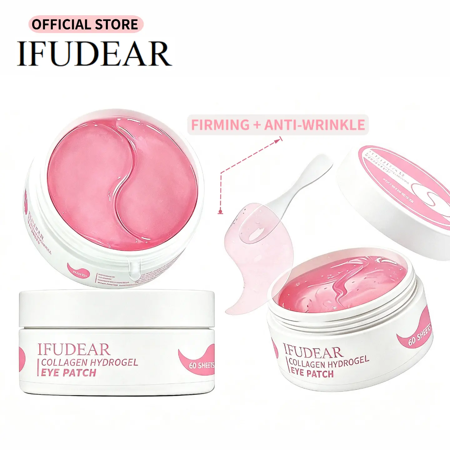 IFUDEAR 60 Sheets Collagen Under Eye Patches Summer Beauty Gift | Caffeine Niacinamide Glycerin Eye Mask Depuff Puffy Eyes,Anti-Aging Fade Dark Circles Fine Lines | Ideal Mother Gift,Buy 2 Get 1 Free Viral Korean Skincare