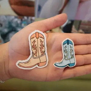 Cowboy Boot Waterproof Sticker- Laptop Sticker- Water Bottle Sticker
