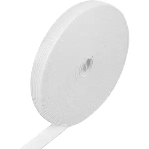 JIYIN 10Yard Elastic Band for Sewing, 1/2 Inch Width Flat Elastic Straps Braided Elastic Stretch Strap for Crafts Sewing Waistband and Pants Waist(White)
