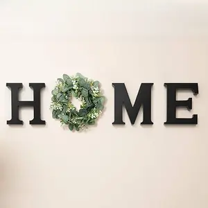 1 Set WPC Spring Letter Wreath Home Sign - Modern Farmhouse Hanging Wall Decor, Welcome Door Hanging, Housewarming Couple Gift, Home Supplies Plaque & Sign