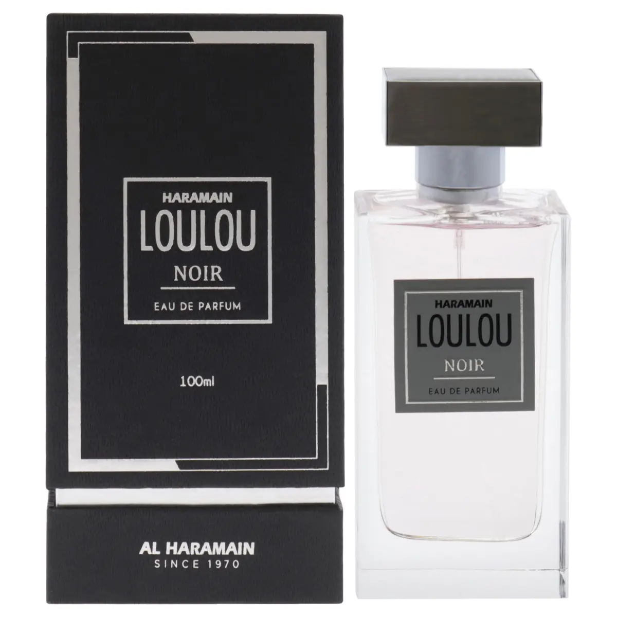AL HARAMAIN Loulou Noir Eau de Parfum Spray, Unisex Floral-Fruity Fragrance with Pineapple, Citrus, Lavender, Jasmine, Cedar & Woodsy Notes, 3.33 fl oz, Al Haramain Design House