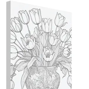 Tropical Bird/Pre-drawn Outline Canvas /Adult Painting / Paint & Sip / Paint Night / Pre-Sketched /Bird Painting/