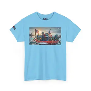 Reptilian Patriotic Tee, Unisex Heavy Cotton T-Shirt, Vintage Graphic Shirt, Independence Day Apparel, Casual Everyday Wear, Gift for Veterans