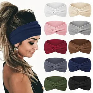 10 PCS Women Headbands African 4inch Wide Hair Wrap Extra Turban Head Bands for Lady Large Sport Workout Non-slip Big Hair Bands
