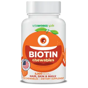 VitaWorks Kids Biotin Chewable Tablets, 5000mcg, 120 count