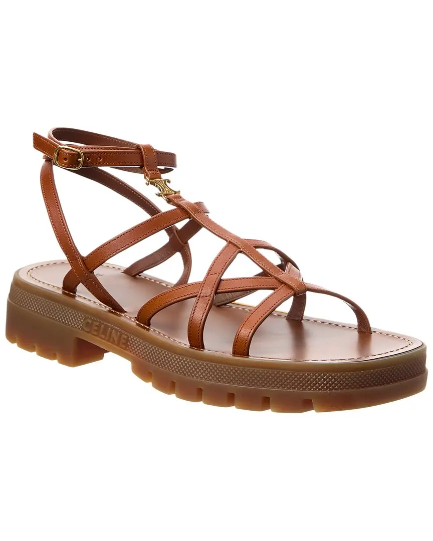 CELINE Clea Strappy Leather Sandal