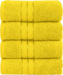 Mocassi 4-Pack Turkish Cotton Three-Line Popcorn Hand Towel Set, Hotel Premier Quality, 16in x 28in