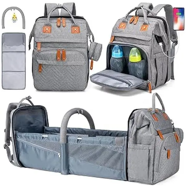 Diaper Bag Backpack with Detachable Changing Station, Large Capacity Baby Diaper Bags newborns , Baby Registry Search Stuff & Shower Gifts, Newborn Essentials Must Haves