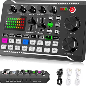 Professional Audio Mixer, SINWE Live Sound Card and Audio Interface with DJ Mixer Effects and Voice Changer,Podcast Production Studio Equipment, Prefect for Streaming/Podcasting/Gaming