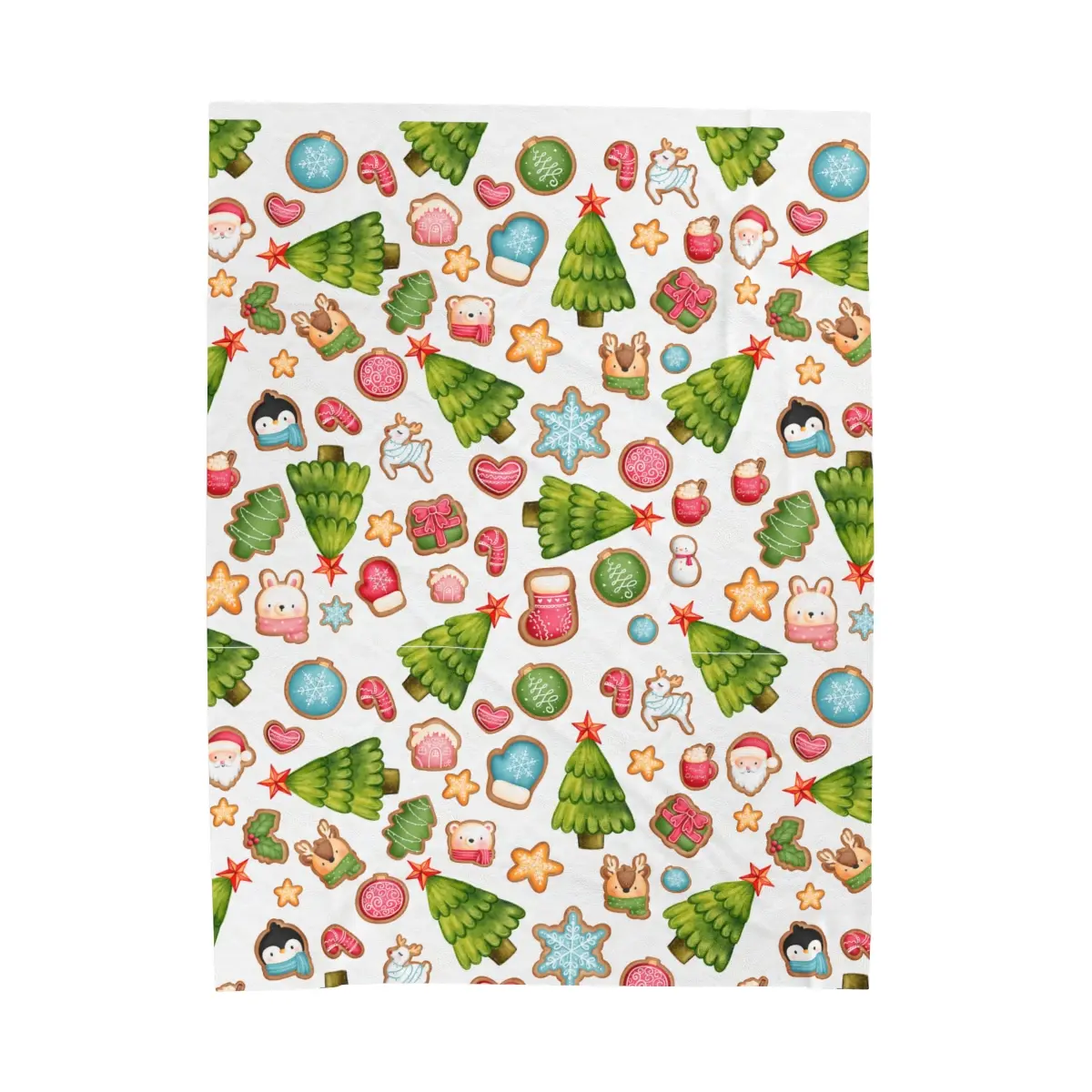 Soft and Warm Velveteen Christmas Cookie Blanket for Kids Perfect Holiday Gift
