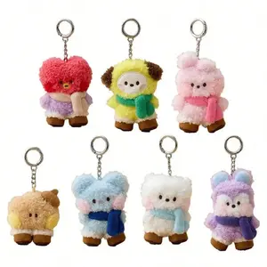 LINE FRIENDS BT21 Kpop Anime, and Cartoon-themed Friends Winter Mini Scarves, Snow Boots, Plush Dolls, Handbags, and Keychains