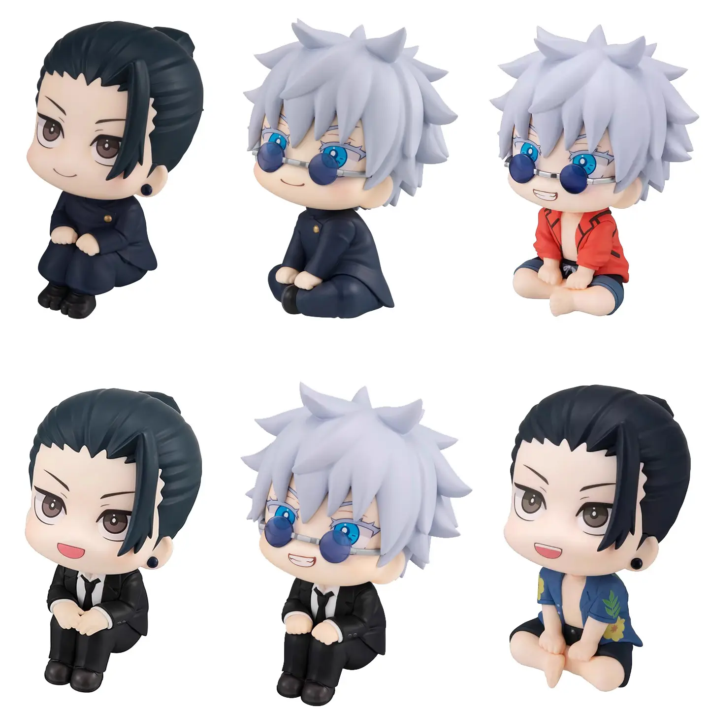 Jujutsu Kaisen Gojo Satoru & Geto Suguru Big Head Minifigures Action Figures, Humanoid Anthropomorphic Toy Figures, Desktop Ornament Collectible Gift, Humanoid Action Figures