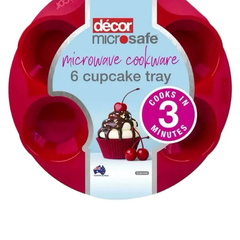 Decor MicroSafe Microwave Cookware 6 Cupcake Tray - BPA-Free, Dishwasher Safe, Cooks in 3 Minutes