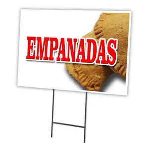 SignMission  Outdoor Plastic Coroplast Window Yard Sign & Stake - Empanadas