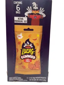Lucas Gummies Spicy Mango 6 Piece Box - Mango Flavored Hot Gummies 6-1.41 oz Packages Actual Packaging Size
