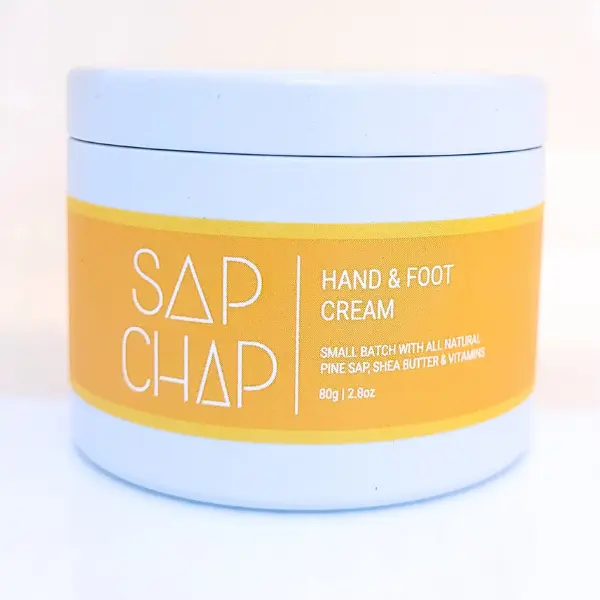 Sap Chap Hand & Foot Cream - All-Natural Whipped Moisturizer for Dry Skin & Cracked Feet - 80g - Chemical-Free, Preservative-Free, Handmade in Small Batches