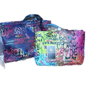 Many colors shapes an sizes Graffiti handbag
