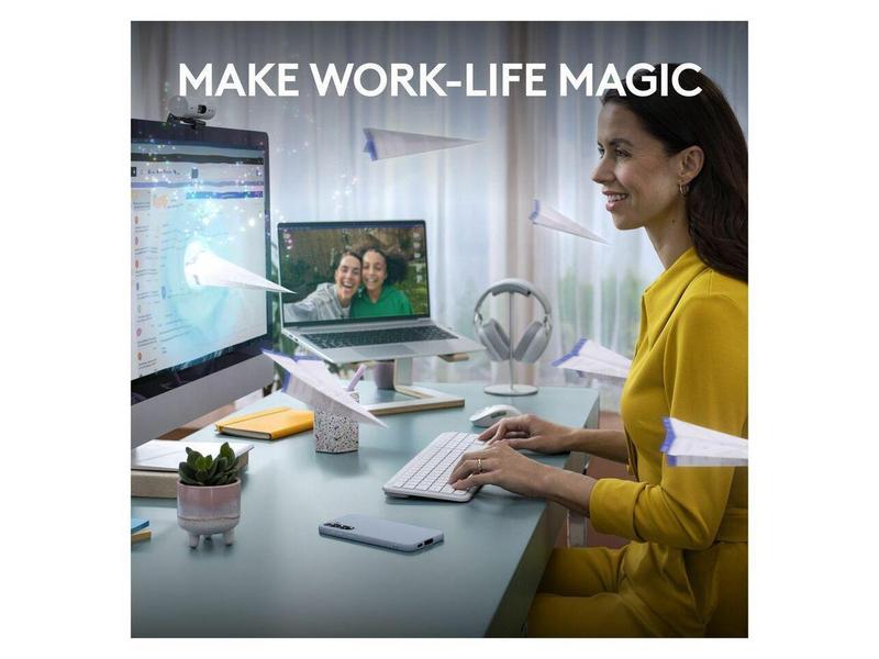 Logitech Signature Slim K950 Wireless Keyboard, Sleek Design, Switch Typing Between Devices, Quiet Typing, Off-white - Wireless Connectivity - Bluetooth - 5.1 - 32.81 ft - USB Type A Interface - Home,