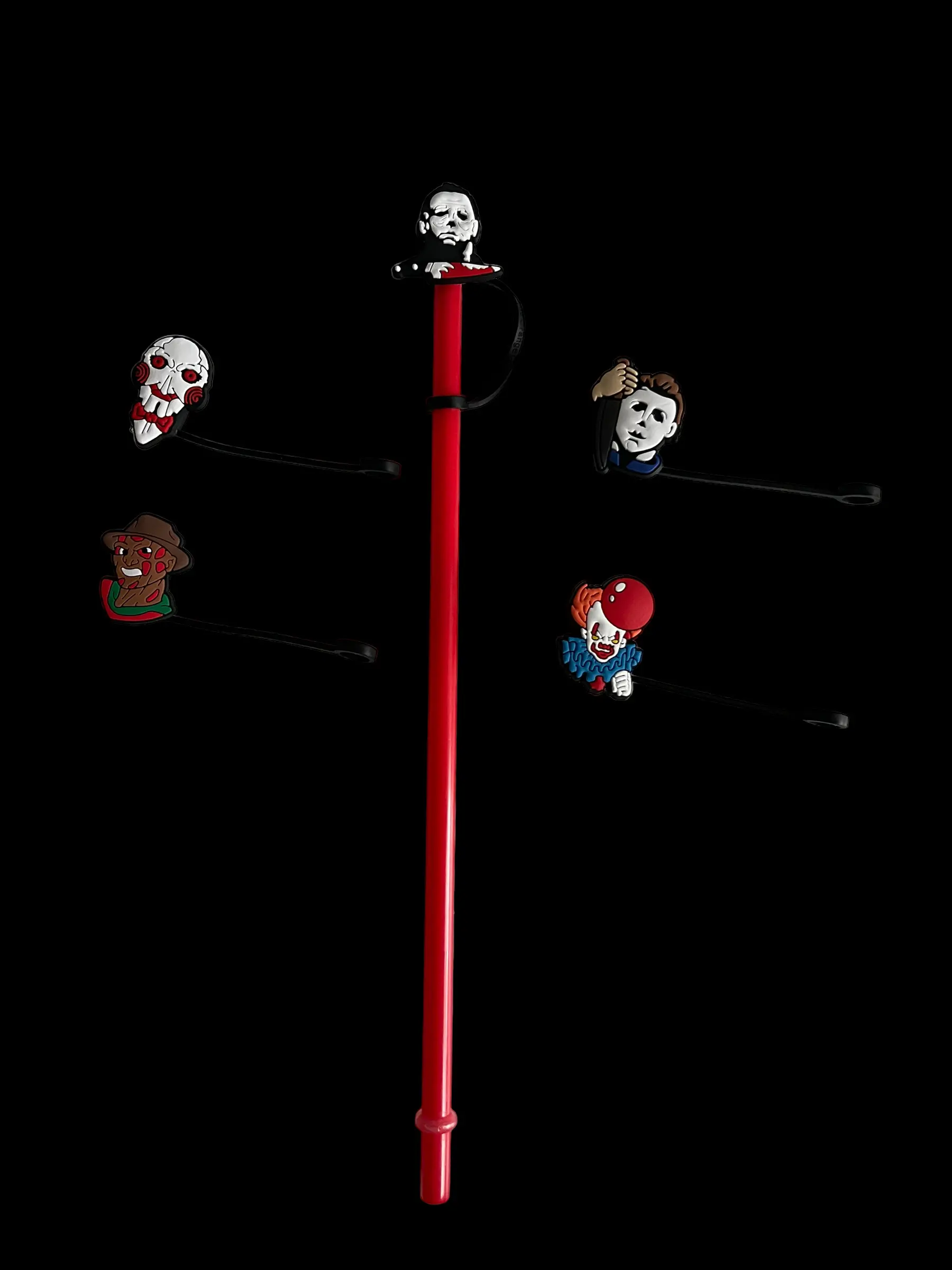 Halloween Silicone Straw Covers for Glass Cups and Tumblers - Protect from Bugs and Environmental Elements