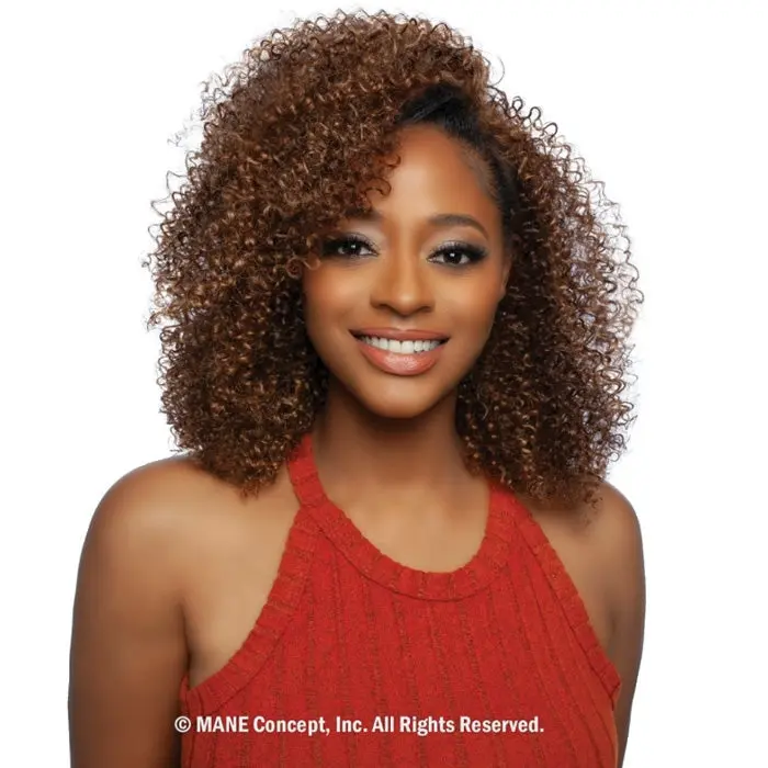 Mane Concept Brown Sugar Sugar Coat Human Hair Style Mix Glueless Half Wig - SUGAR 08
