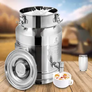 15L/3.96Gallon Milk Can with Faucet, Heavy Duty Milk Jug Milk Bucket Transport Container Wine Pail Bucket Bottle Stainless Steel with Sealed Lid for Milk and Wine Liquid Storage