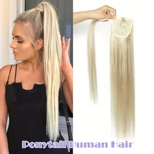 New 2025 Arrivals Elegant 12-22 Inch Long, Straight Human Hair Ponytail Clip-In - Natural, Invisible High Ponytail Extension for Women, Perfect for Weddings & Formal Events, Wedding Hair Accessory |   Elegant Hair Extension |   Natural Hair Texture, Hair