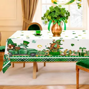 St Patricks Day Tablecloth Rectangle, Shamrocks Design, Perfect for Party & Home Dining Decoration, No Power Needed Banner