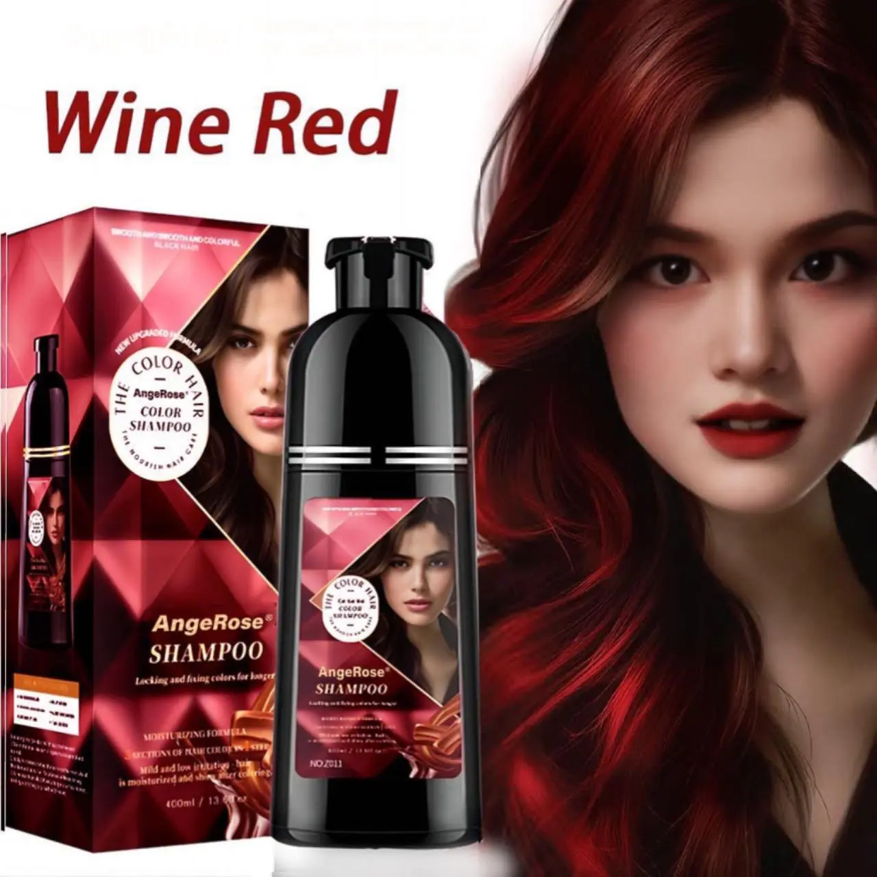 AngeRose Hair Color Shampoo + Keratin Hair Mask Set, Instant Gray Hair Coverage, Hair Dye & Hair Care for Vibrant Color, Smoothness, and Shine – Enriched with Honey Extract, Jojoba Oil, Argan Oil, and Vitamins A, E & B5, Anti-Frizz Formula