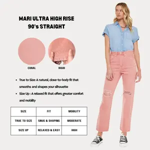 KANCAN - Mari Women's Denim Ultra High Rise 90's Straight